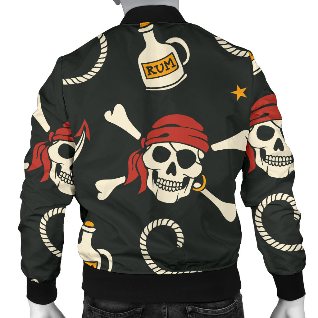Pirate Pattern Print Design A02 Men Bomber Jacket