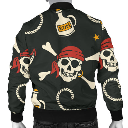 Pirate Pattern Print Design A02 Men Bomber Jacket