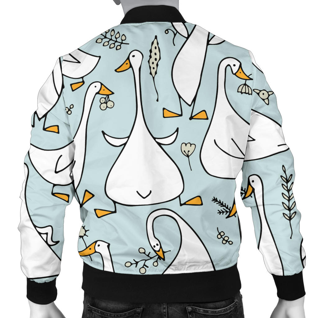 Goose Pattern Print Design 03 Men Bomber Jacket