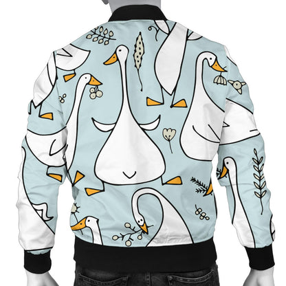 Goose Pattern Print Design 03 Men Bomber Jacket