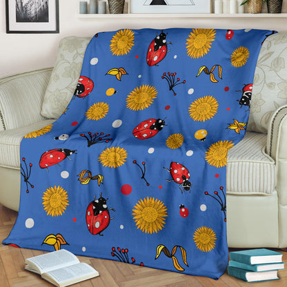 Ladybug Pattern Print Design 05 Premium Blanket