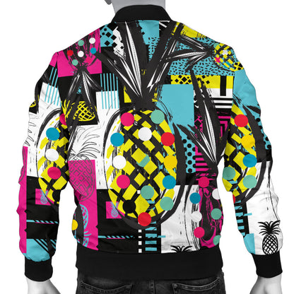 Pop Art Pineapple Pattern Print Design A02 Men Bomber Jacket