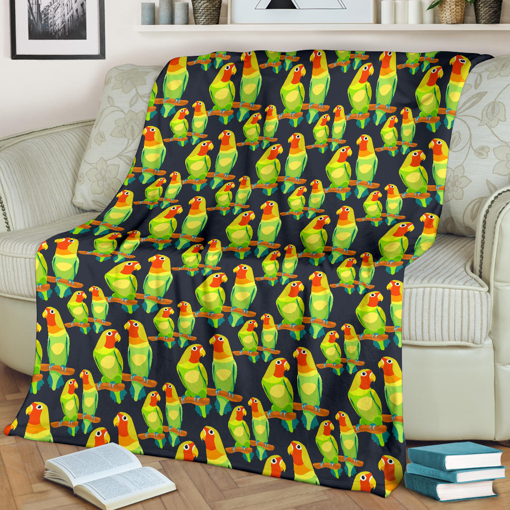 Lovebird Pattern Print Design 01 Premium Blanket