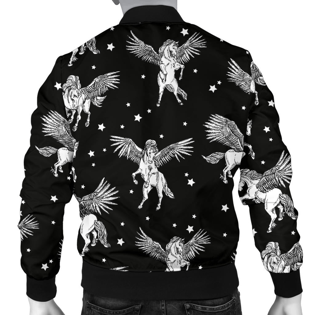 Pegasus Pattern Print Design 01 Men Bomber Jacket