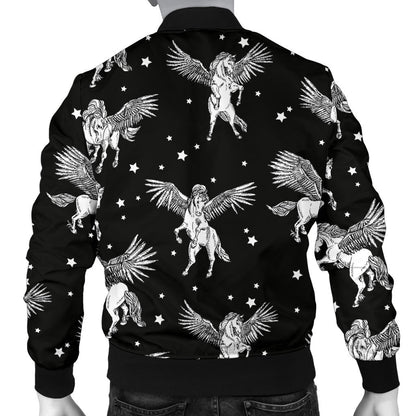 Pegasus Pattern Print Design 01 Men Bomber Jacket