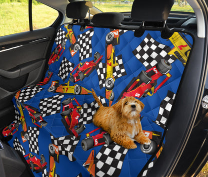 Racing Pattern Print Design A01 Rear Dog Car Seat Cover Hammock