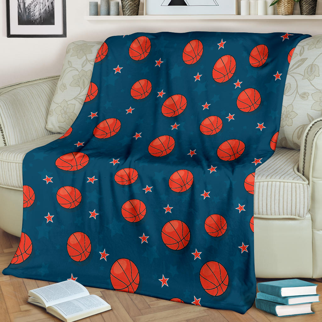 Basketball Pattern Print Design 02 Premium Blanket
