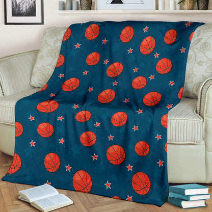 Basketball Pattern Print Design 02 Premium Blanket