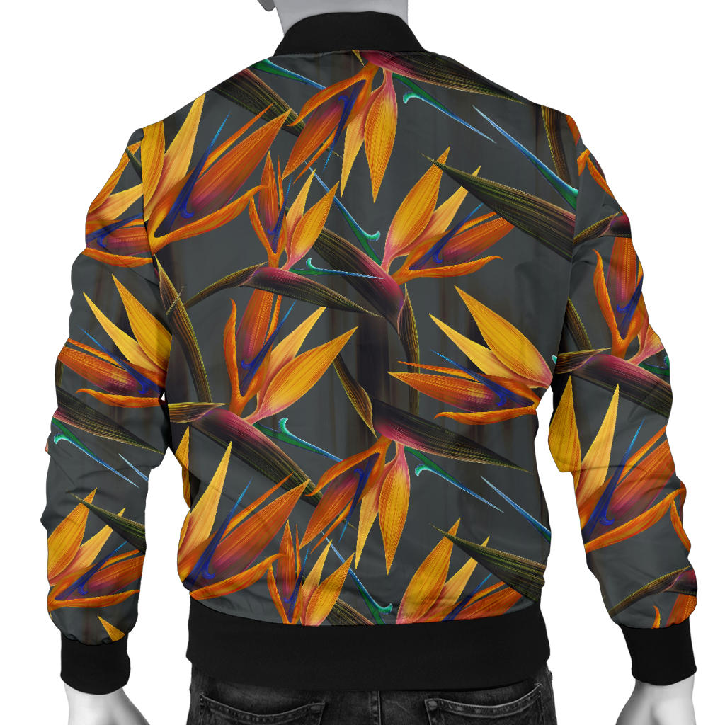 Bird Of Paradise Pattern Print Design 01 Men Bomber Jacket