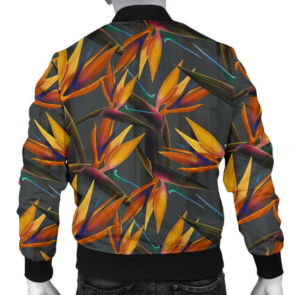 Bird Of Paradise Pattern Print Design 01 Men Bomber Jacket