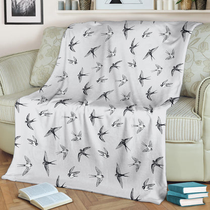 Swallow Bird Pattern Print Design 04 Premium Blanket