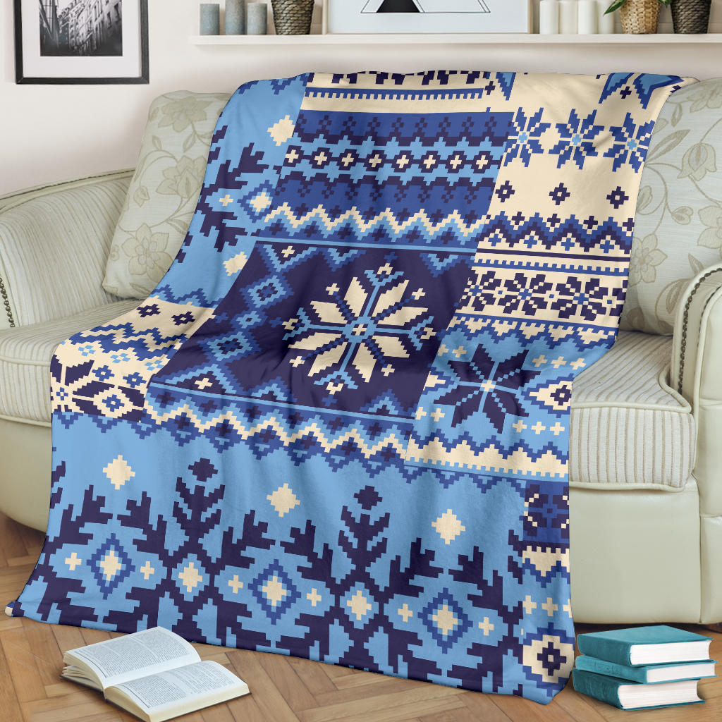 Nordic Pattern Print Design A04 Premium Blanket