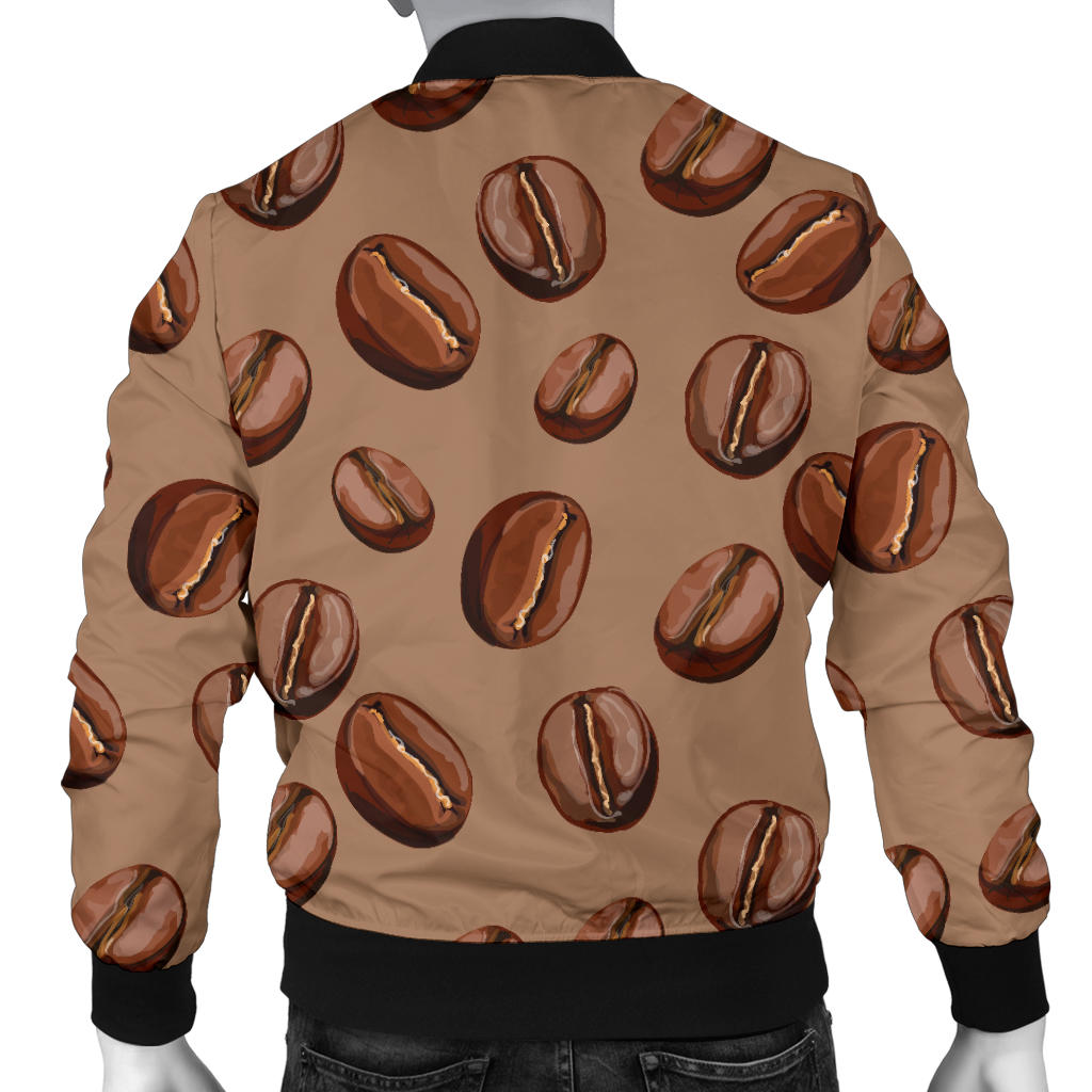 Coffee Pattern Print Design 07 Men Bomber Jacket