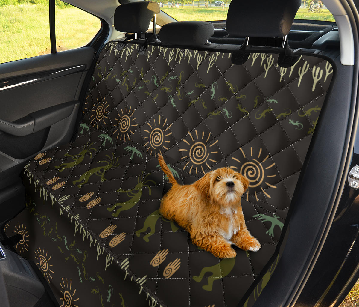 Mayan Pattern Print Design 04 Rear Dog Car Seat Cover Hammock