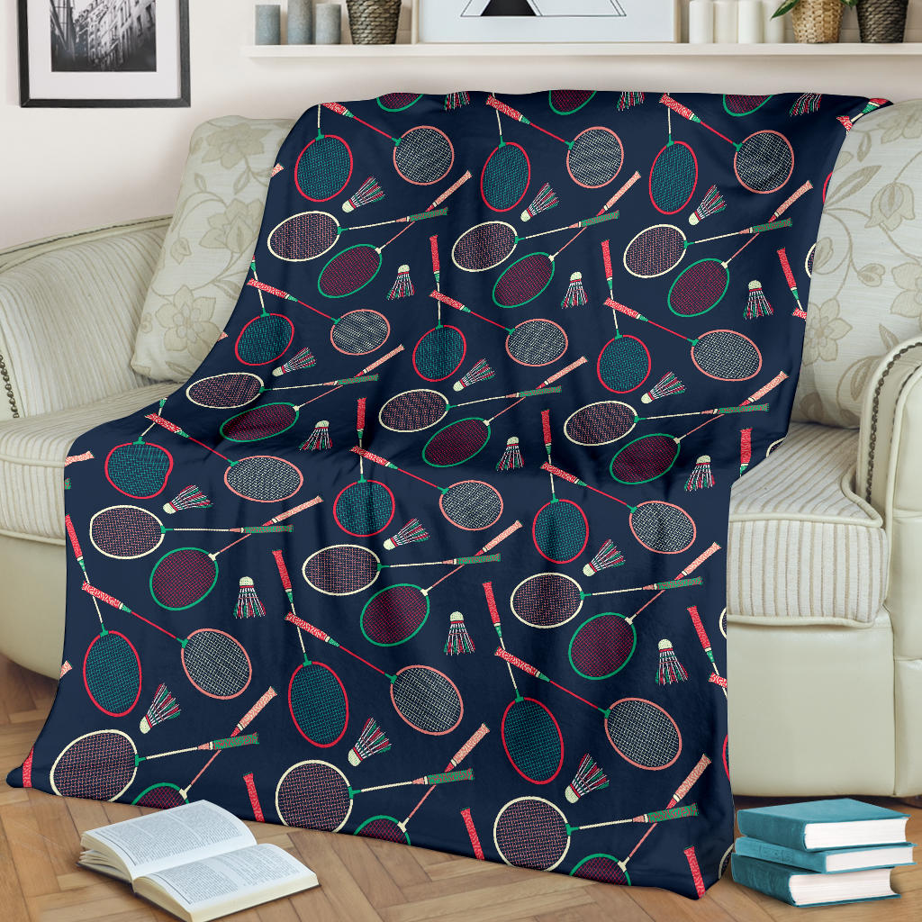 Badminton Pattern Print Design 03 Premium Blanket