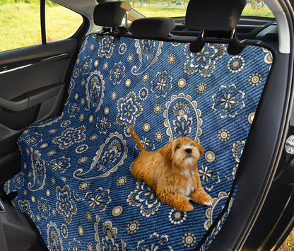 Jean Paisley Pattern Print Design 01 Rear Dog Car Seat Cover Hammock