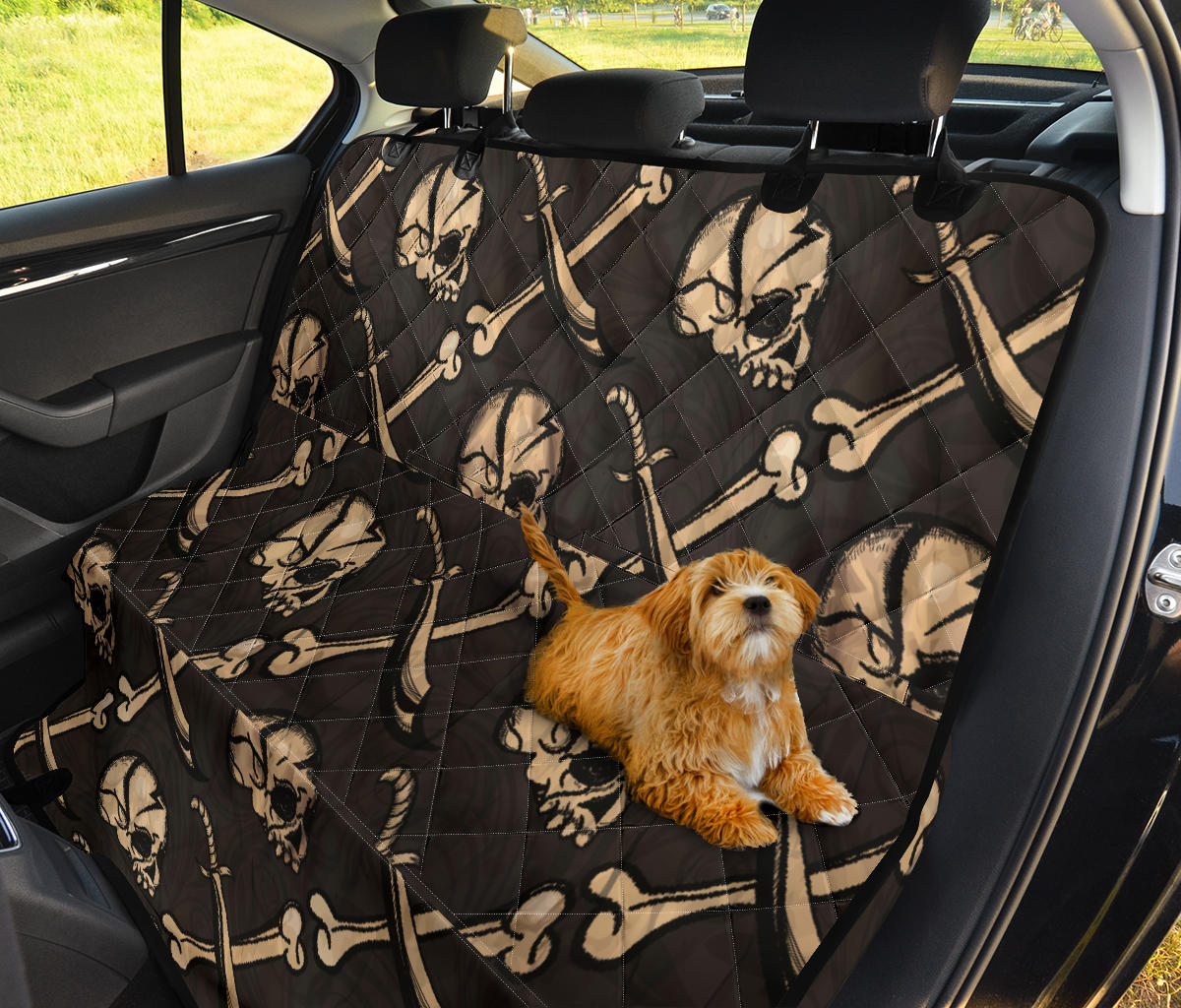 Pirate Pattern Print Design A03 Rear Dog Car Seat Cover Hammock