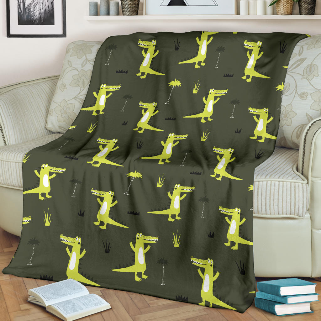 Alligator Pattern Print Design 05 Premium Blanket
