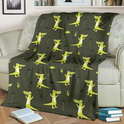 Alligator Pattern Print Design 05 Premium Blanket