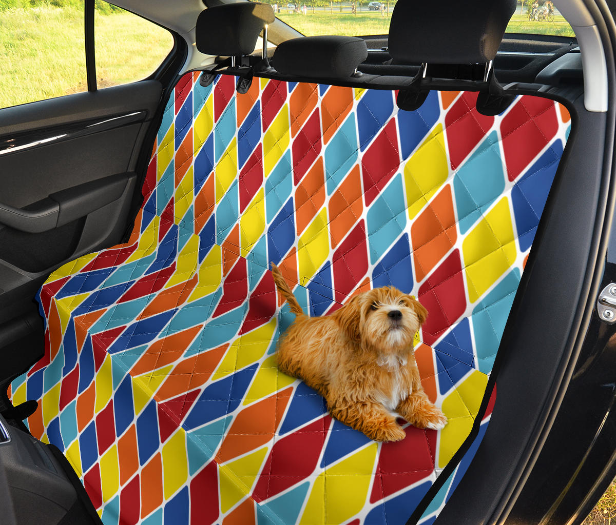 Harlequin Pattern Print Design 01 Rear Dog Car Seat Cover Hammock