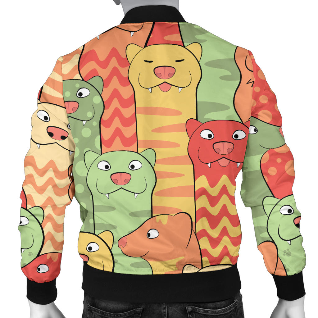 Ferret Pattern Print Design 01 Men Bomber Jacket