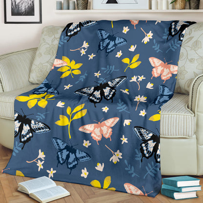 Monarch Butterfly Pattern Print Design 02 Premium Blanket
