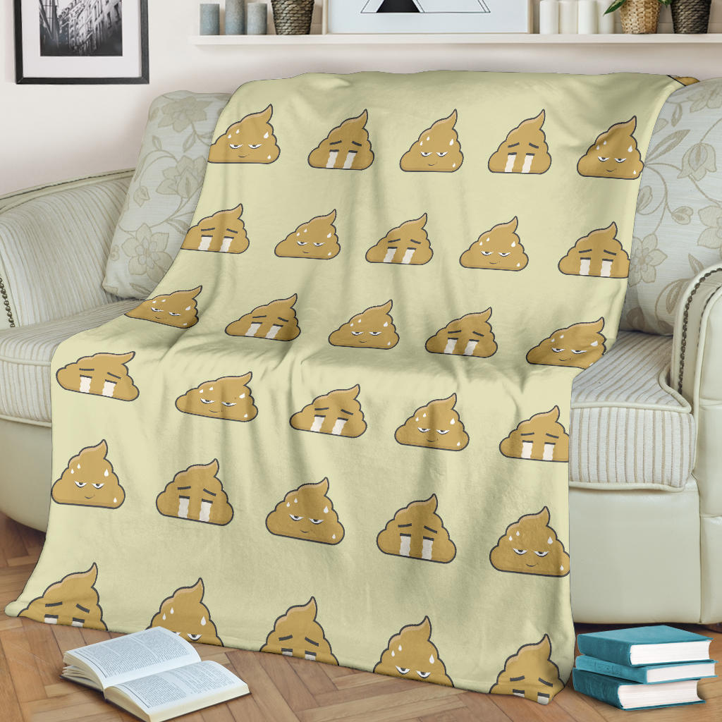 Poop Emoji Pattern Print Design A04 Premium Blanket