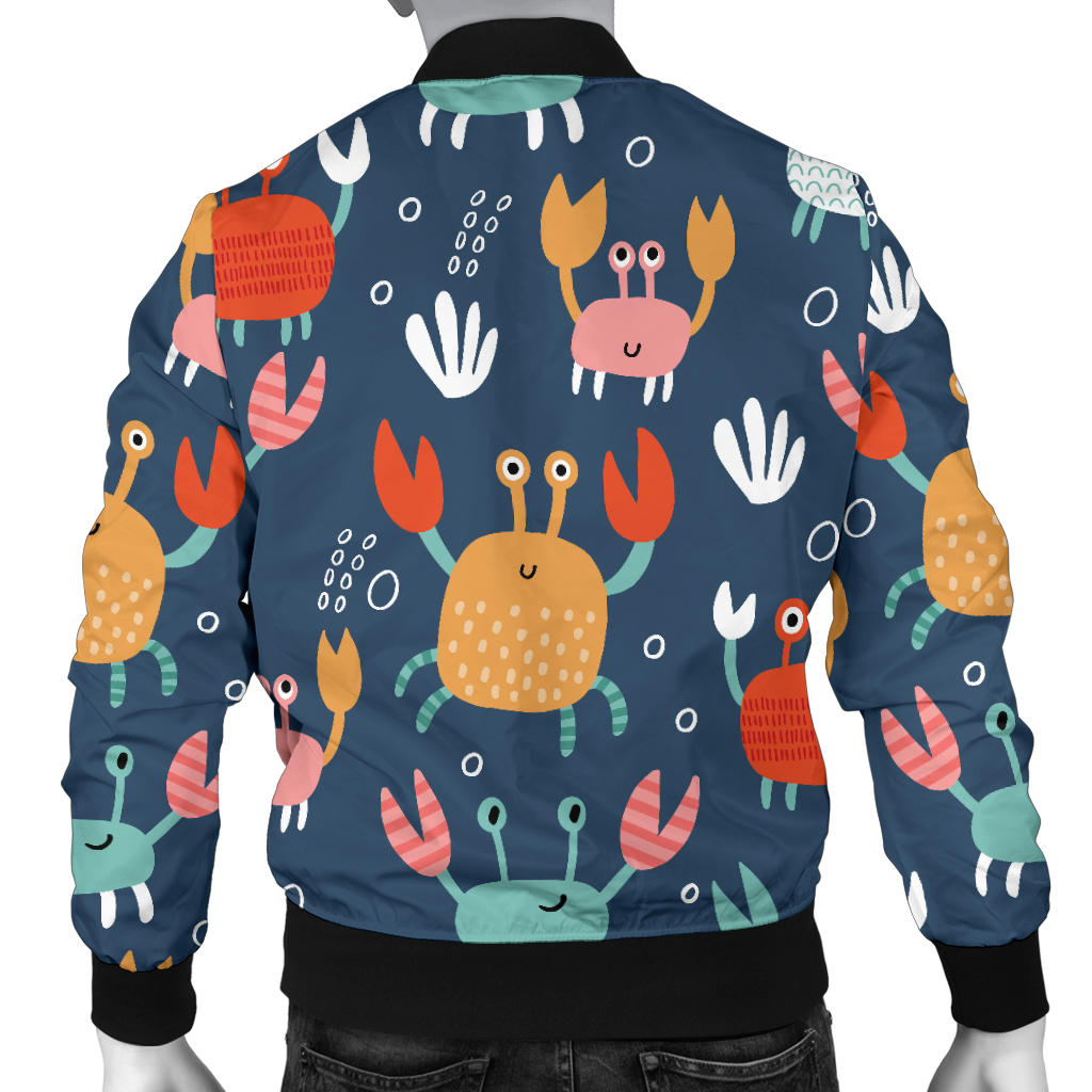 Crab Pattern Print Design 05 Men Bomber Jacket