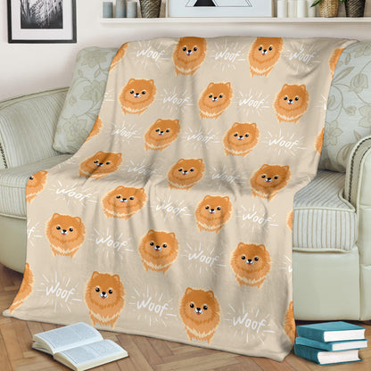 Pomeranians Pattern Print Design A04 Premium Blanket