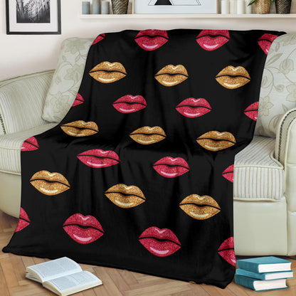 Lip Pattern Print Design 03 Premium Blanket