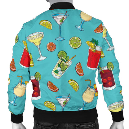 Cocktail Pattern Print Design 05 Men Bomber Jacket