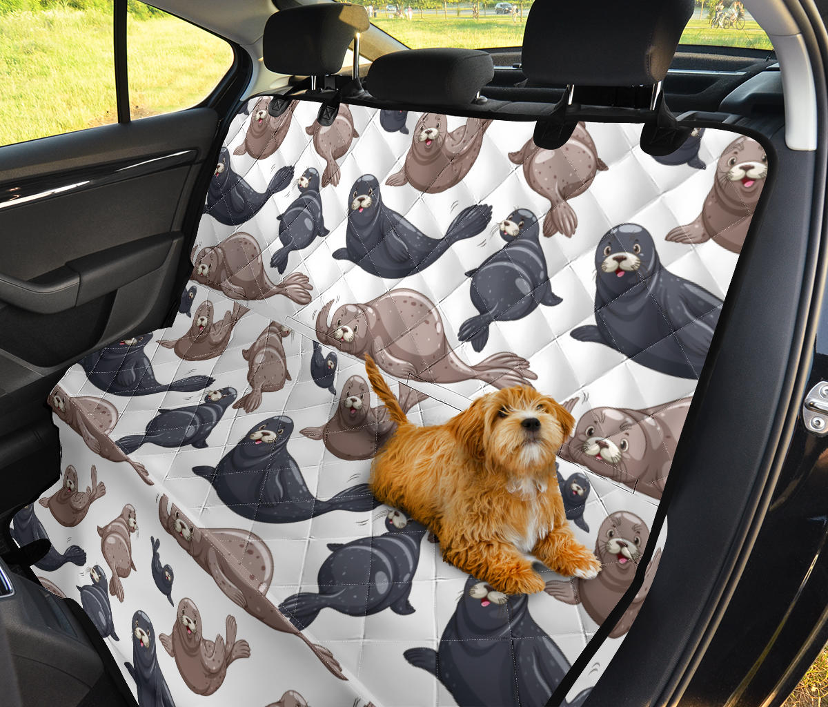 Sea Lion Pattern Print Design 02 Rear Dog Car Seat Cover Hammock