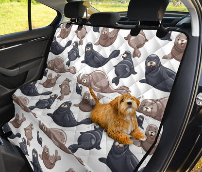 Sea Lion Pattern Print Design 02 Rear Dog Car Seat Cover Hammock