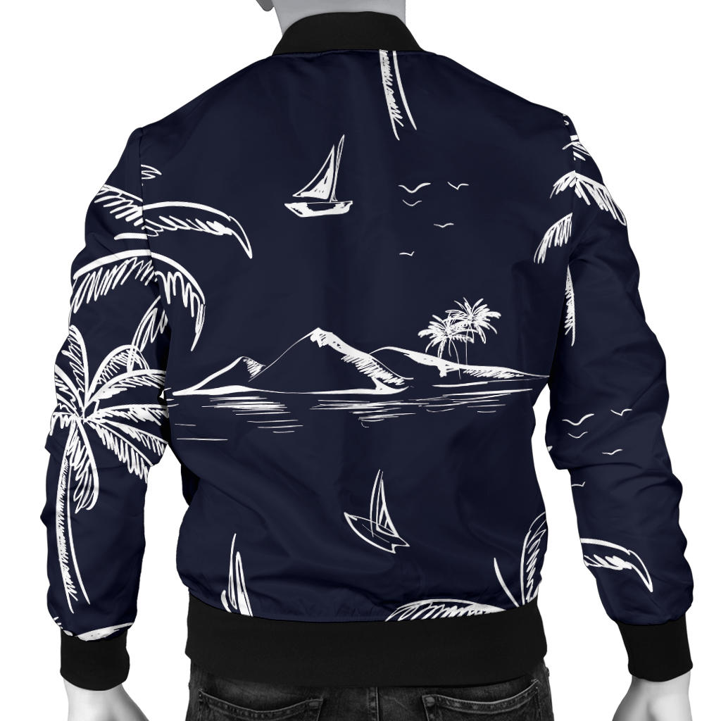 Pacific island Pattern Print Design A02 Men Bomber Jacket