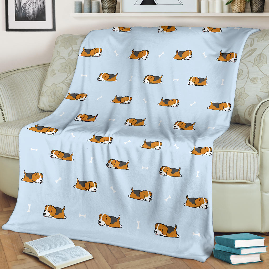 Beagle Pattern Print Design 06 Premium Blanket