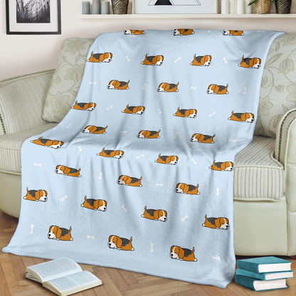 Beagle Pattern Print Design 06 Premium Blanket