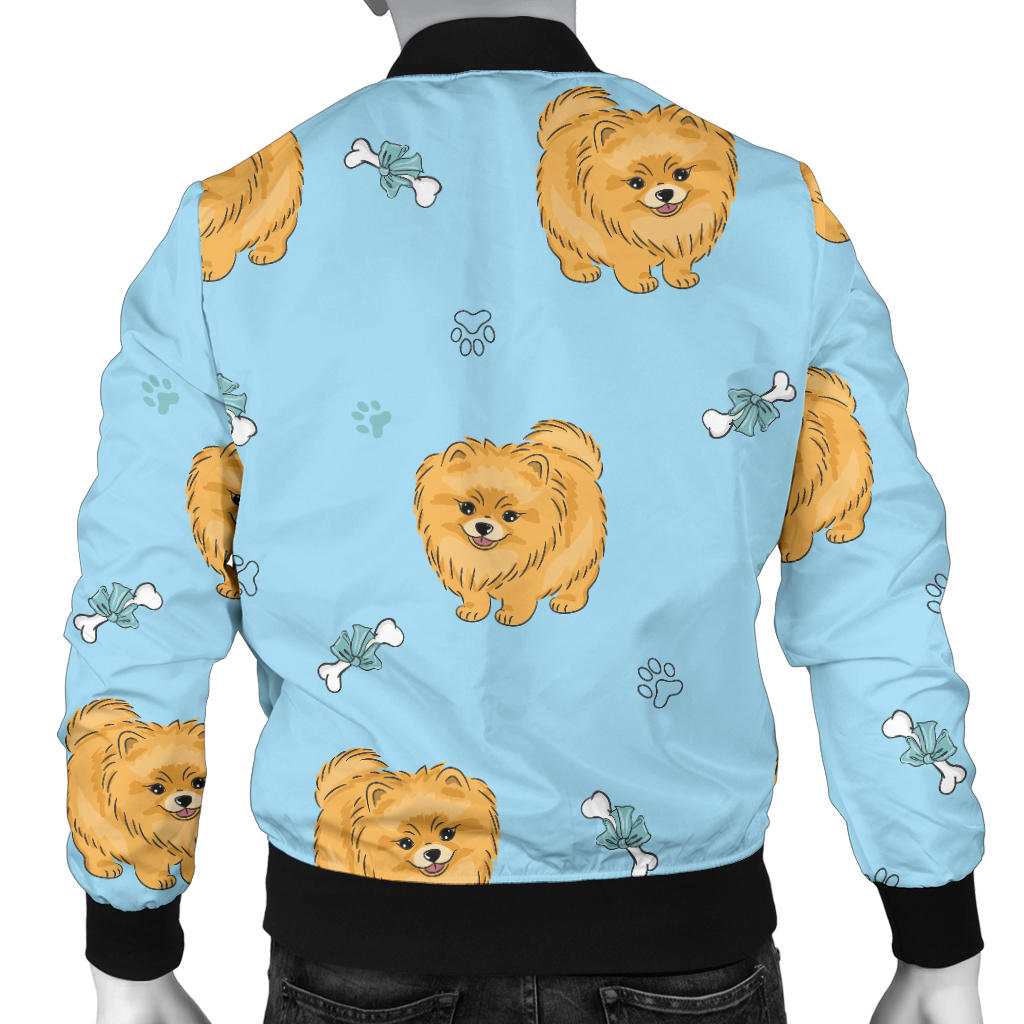 Pomeranians Pattern Print Design A03 Men Bomber Jacket