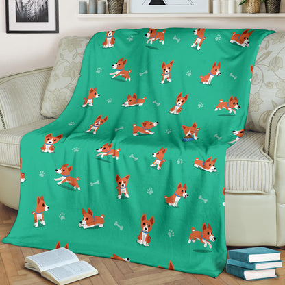Basenji Pattern Print Design 02 Premium Blanket