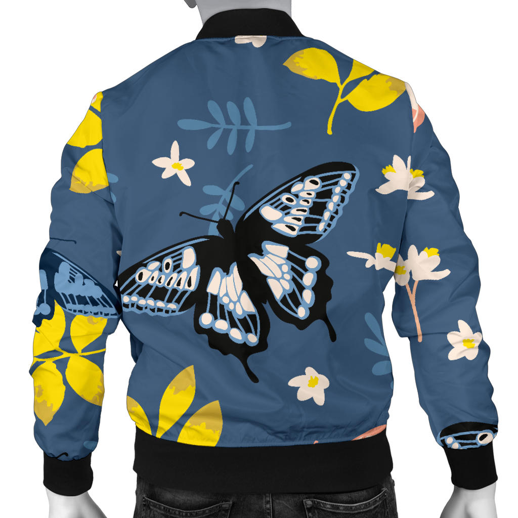 Monarch Butterfly Pattern Print Design 02 Men Bomber Jacket