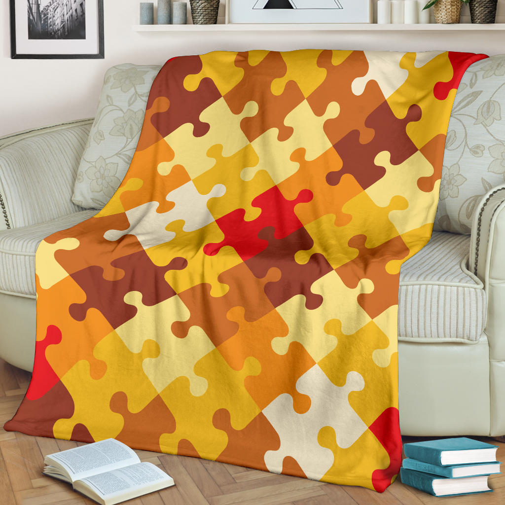 Puzzle Pattern Print Design A01 Premium Blanket