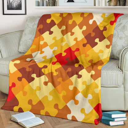 Puzzle Pattern Print Design A01 Premium Blanket