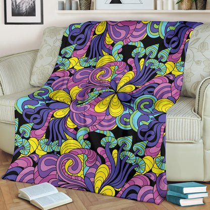 Psychedelic Pattern Print Design A04 Premium Blanket