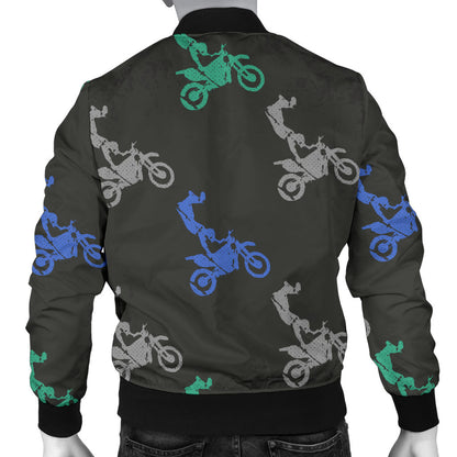 Motocross Pattern Print Design 02 Men Bomber Jacket
