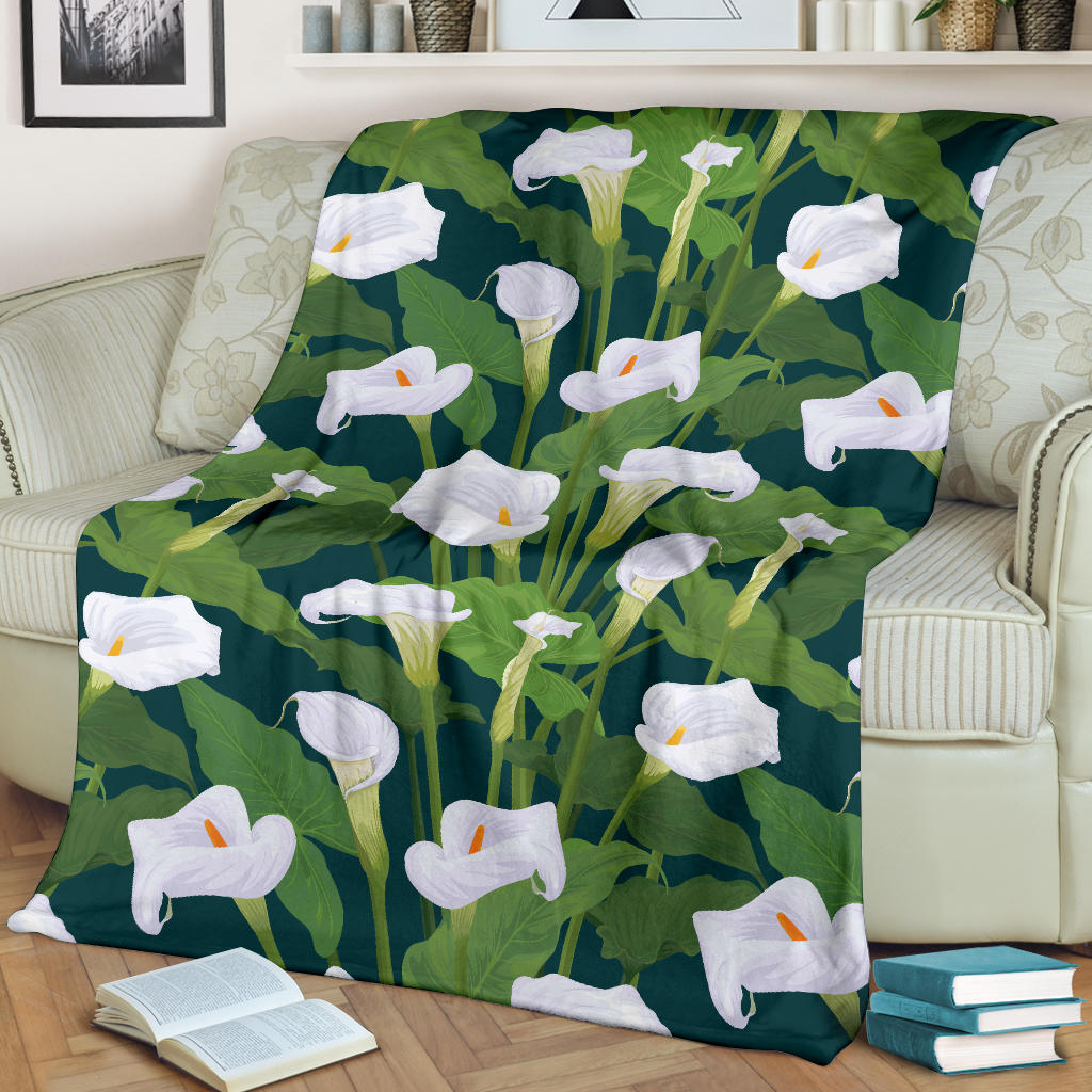 Lily Pattern Print Design 04 Premium Blanket