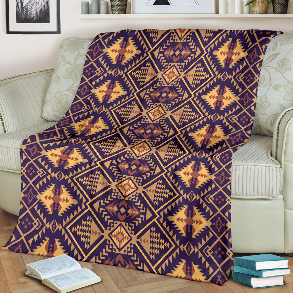 Aztec Pattern Print Design 09 Premium Blanket