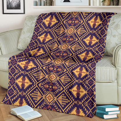 Aztec Pattern Print Design 09 Premium Blanket