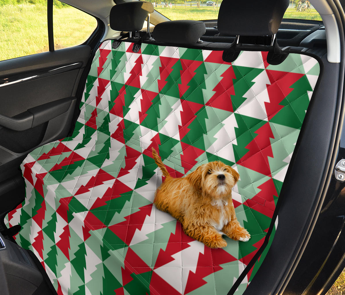 Christmas Tree Pattern Print Design 01 Rear Dog Car Seat Cover Hammock