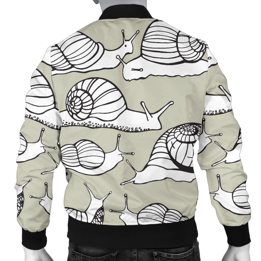 Snail Pattern Print Design 03 Men Bomber Jacket