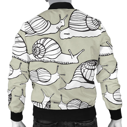 Snail Pattern Print Design 03 Men Bomber Jacket