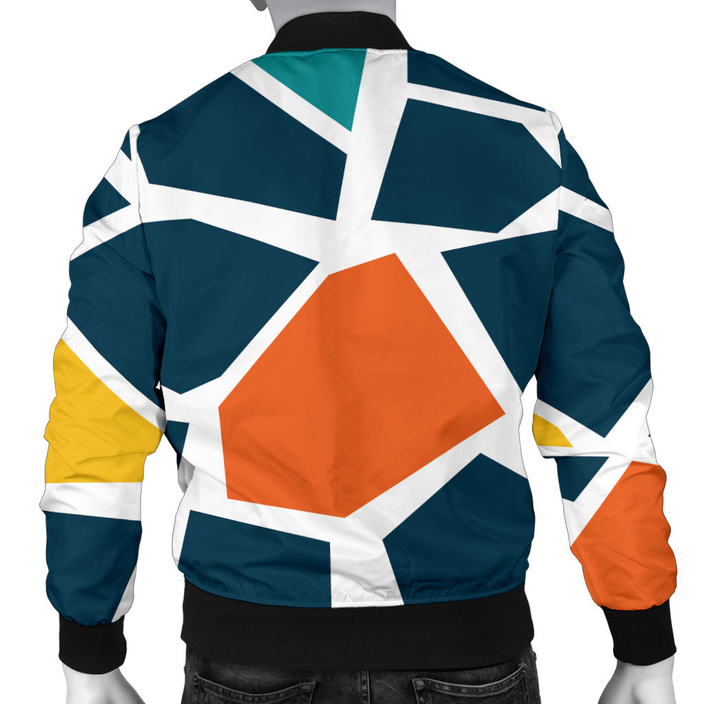 Mosaic Pattern Print Design 02 Men Bomber Jacket